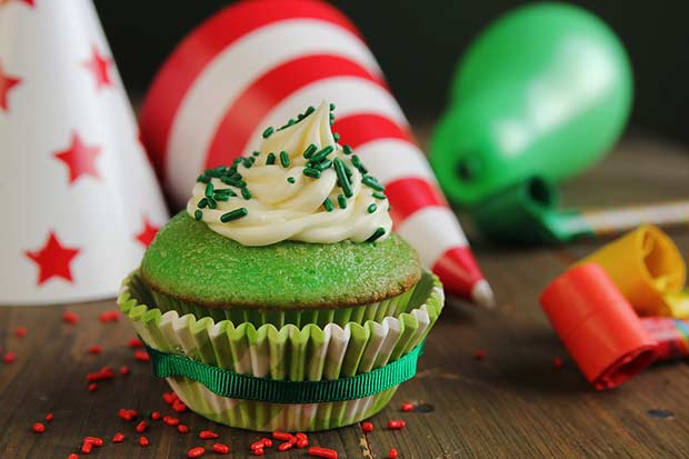 bigstock-Green-Birthday-Cupcake-44175634