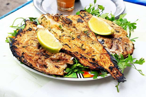 bigstock-Grilled-Fish-With-Greens-On-Th-45613858